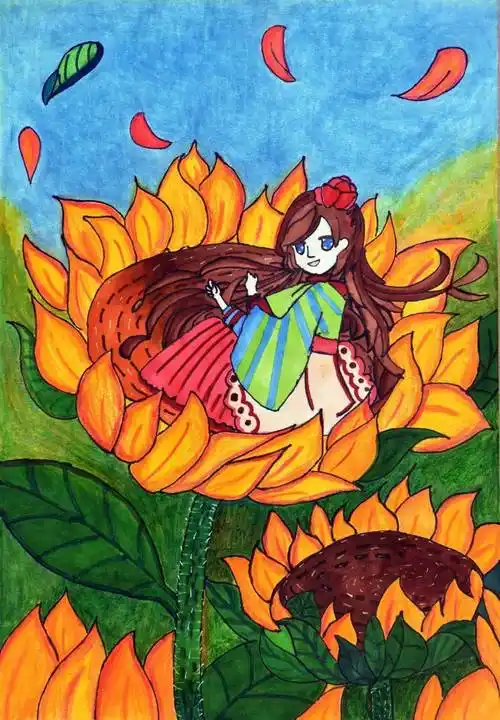 【云画廊 ▏每日一画】506班61任可欣《阳光少年》(841)_孩子_世界