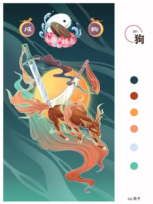 国风十二生肖系列插画