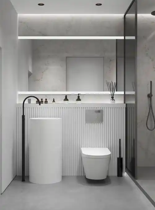 学会这3种壁挂马桶砌墙设计丨浴室美上天