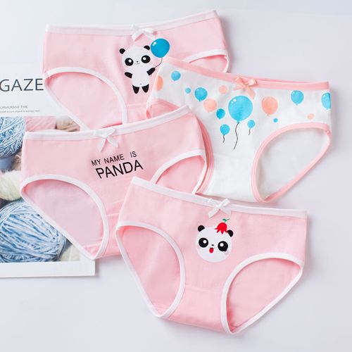 妙倩女童内裤平角裤头小学生发育期四角短裤女童内裤纯棉三角宝宝婴儿