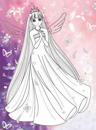 公主简笔画漂亮可爱美少女彩色