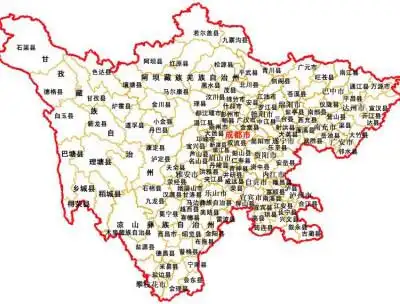 卡通地图云南四川