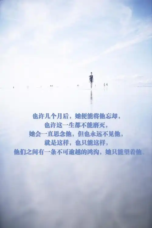 也许这一生都不能磨灭.她会一直思念他.但也永远不见他.就是这样.