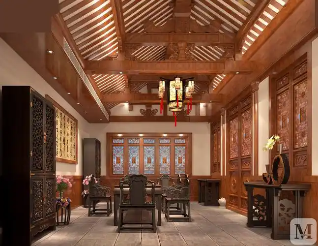 5万1641㎡中式别墅装修四合院-古朴的中式情怀-红星美凯龙家装效果图