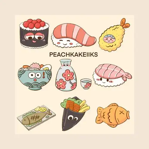 简笔画美食手帐素材doodle风格速涂