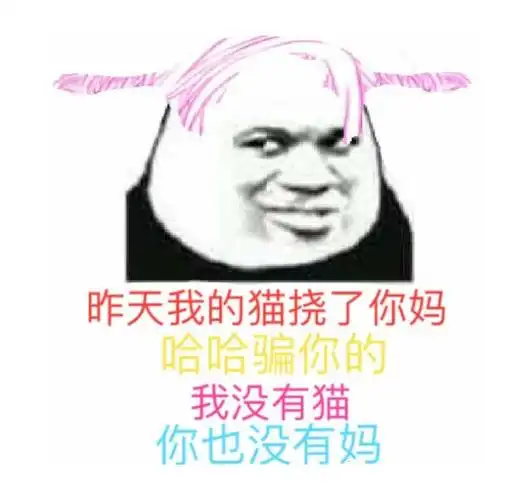 昨天我的猫挠了你妈,哈哈骗你的,我没有猫你也没有妈 - 斗图表情包