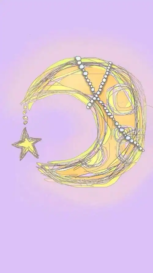 紫色系壁纸 月亮 手绘 唯美 wallpaper 壁纸 iphone