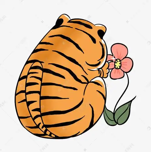 创意虎年胖老虎背影