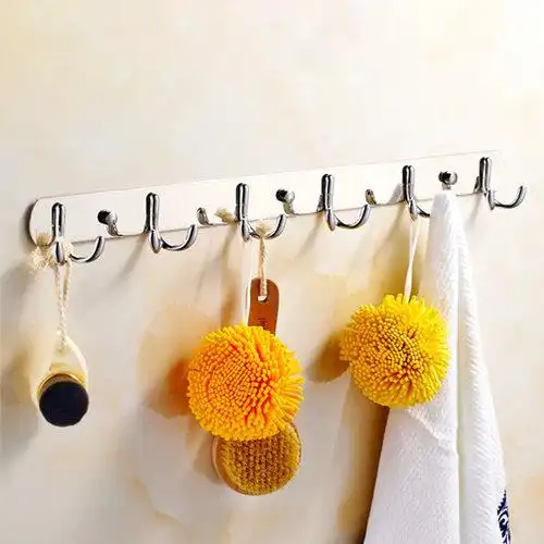 法恩莎浴室不锈钢304挂钩卫生间挂件毛巾衣帽架排钩列钩挂衣钩_不打折