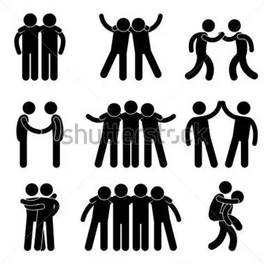 朋友的友谊关系的队友团队精神社会图标标志符号象形图