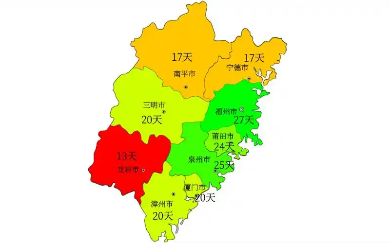 2022年福建省各市普通高中寒假时长