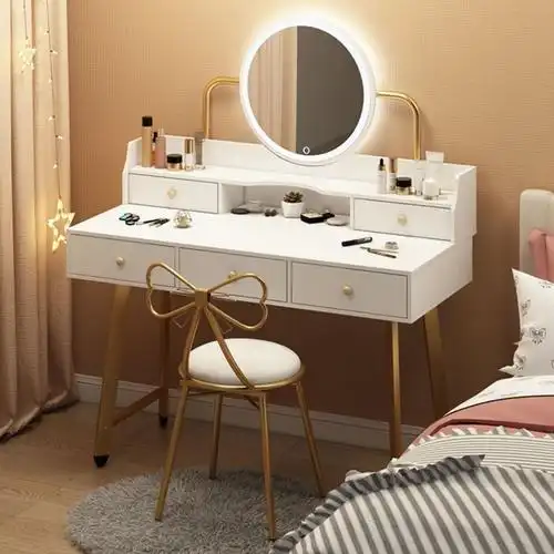 梳妆台卧室主卧2021新款化妆柜台智能镜带led灯简约带收纳柜子