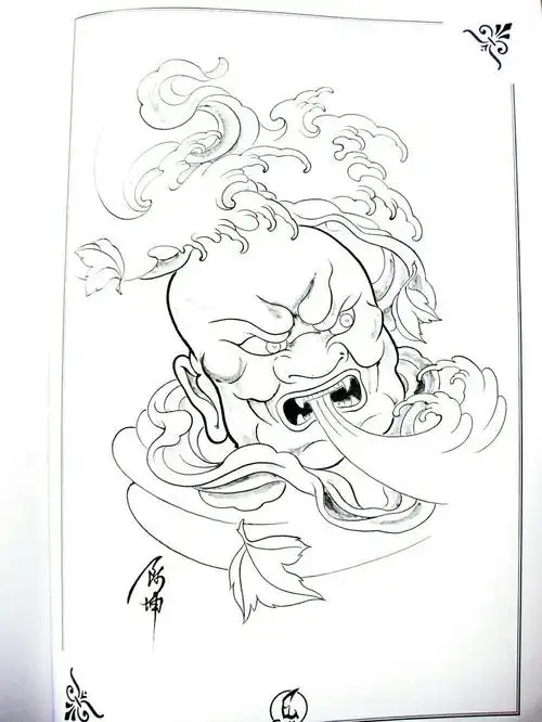 纹身手稿线条图案