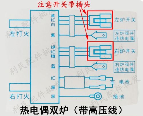 煤气炉燃气灶炉具灶具1.5v热电偶型双炉脉冲点火器 熄火保护