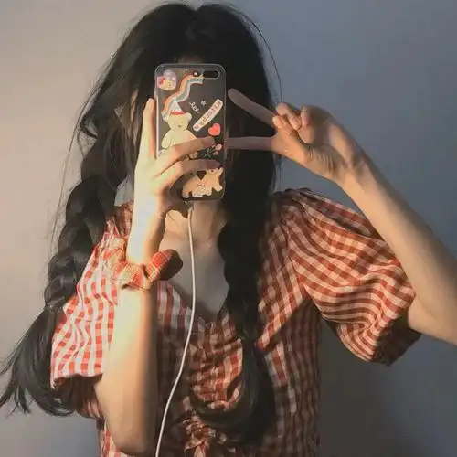 微信头像挡脸女