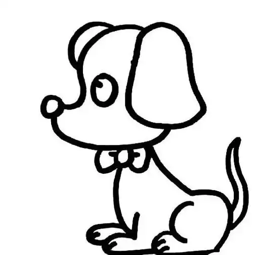 小狗儿童画图片_发呆的小狗儿童绘画图集 - 5068儿童网