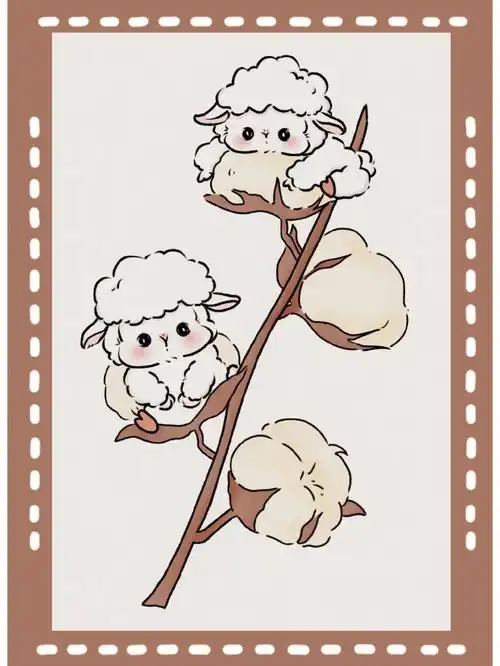 羊了个羊棉花小羊可爱动漫手绘