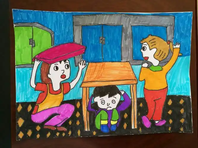 海区九小防震减灾科普画作 (一二年级)