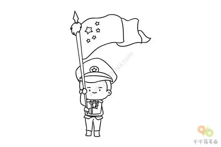 的军人怎么画军人敬礼简笔画步骤向国旗敬礼简笔画帅气军人敬礼简笔画