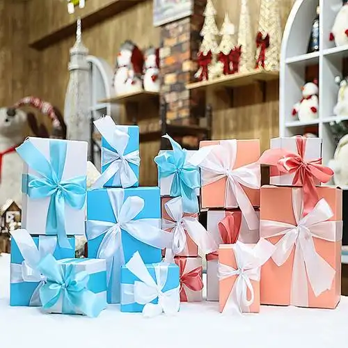 礼品盒子正方形大小号创意手工礼物盒diy圣诞树下摆放礼包盒优惠券