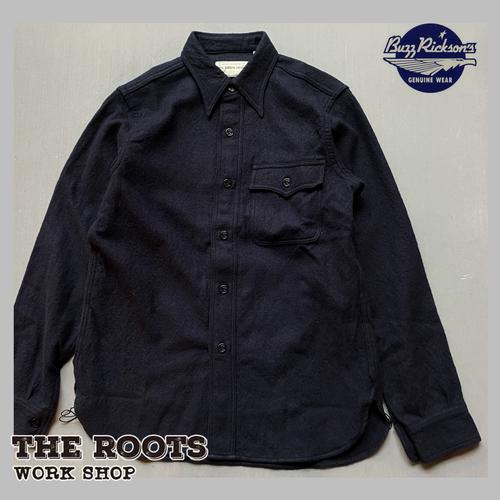 日本制 buzz ricksons 纯羊毛法兰绒美国海军军官衬衫军事衬衣
