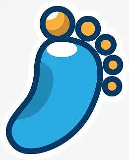 蓝色闪耀卡通脚丫子