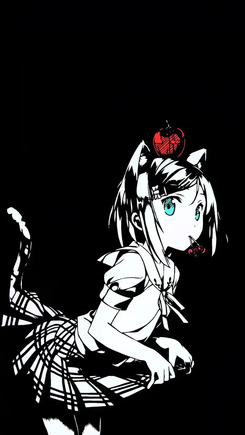 动漫风黑白壁纸