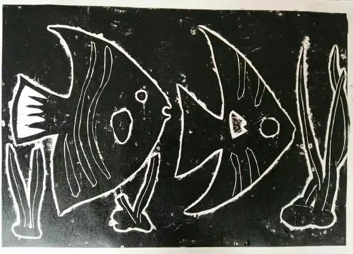 四年三和五班纸版画作品