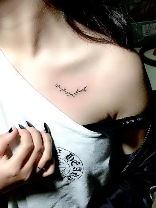 锁骨 树枝_纹身图案手稿图片_金艺神刺的纹身作品集