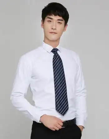 衬衫男长袖免烫商务正装修身韩版职业上班男装白色大码衬衣工作服x