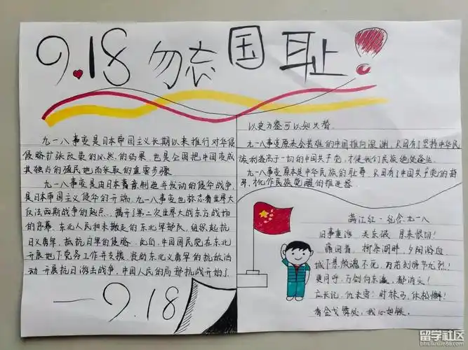 2022勿忘国耻吾辈自强手抄报(最新5张)