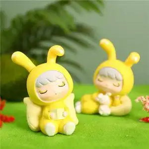 网红新款坐姿长耳兔系列卡通小兔子公仔卧室桌面装饰礼品小摆件