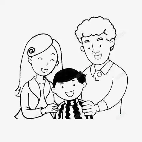 父母与孩子简笔画