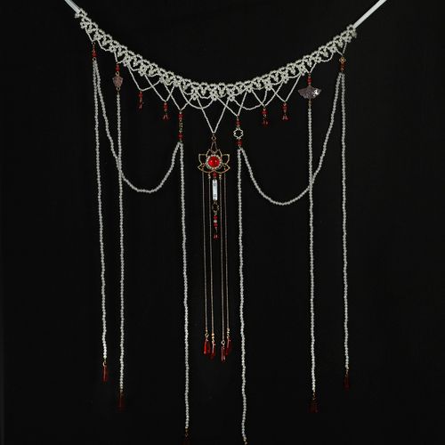 红璎坦领腰链汉服珍珠腰带配饰流苏古风多层腰带