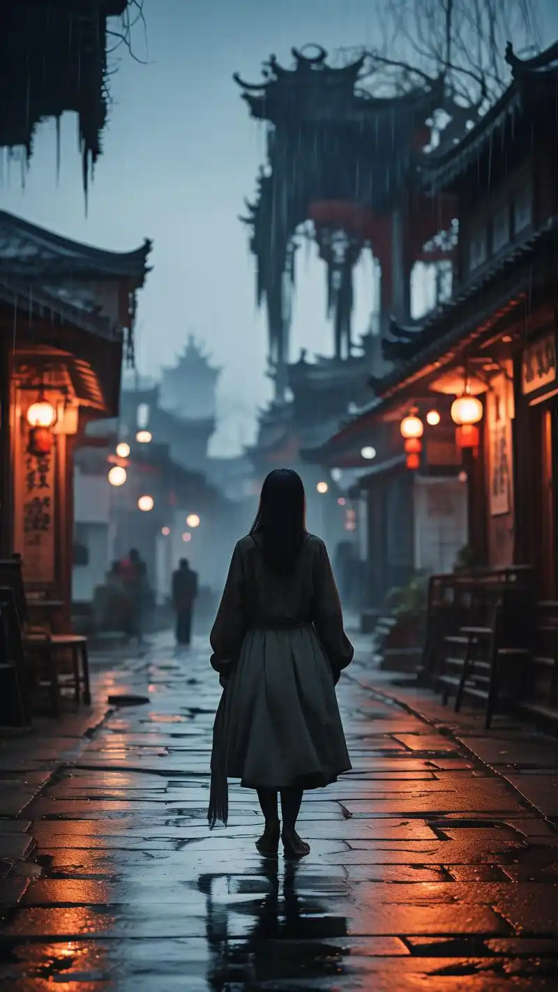 伤感背影一个人城镇壁纸91 孤独的身影,在空旷的城镇中漫步,每一步