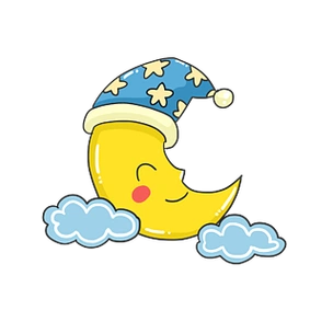 可爱卡通月亮手绘元素