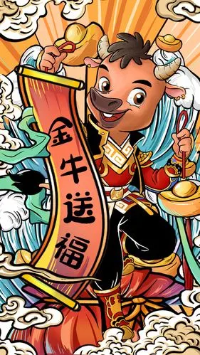 2021春节牛年壁纸来了中国牛世界牛武强牛金牛纳福牛年大吉