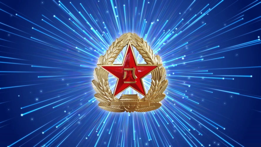 原创2k八一徽章_2048x1152_高清视频素材下载(编号:3754386)_舞台背景