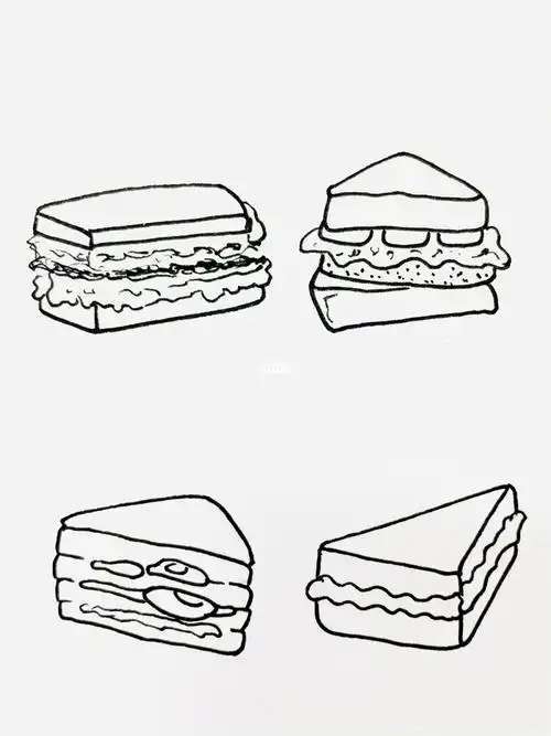 三明治图片简笔画三明治图片简笔画上色