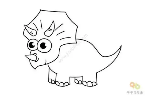 三角龙简笔画儿童画三角龙简笔画卡通图片