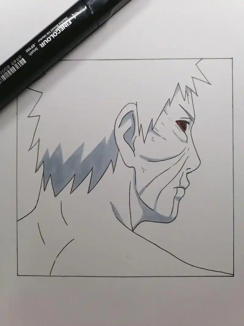 带土教程 #火影忍者# #手绘教程# #带土# 最最最最最简单的