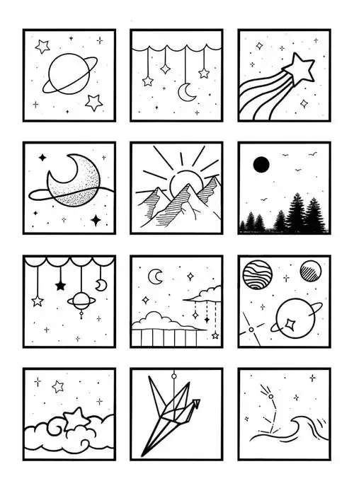 超可爱ins风景简笔画