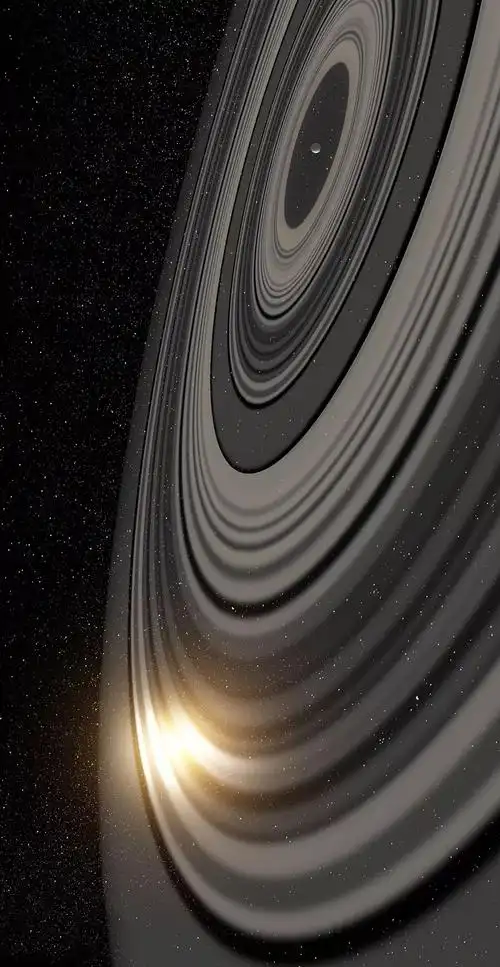 假如用 j1407b 替换掉太阳系中的土星,那我们的天空中将多一道风: