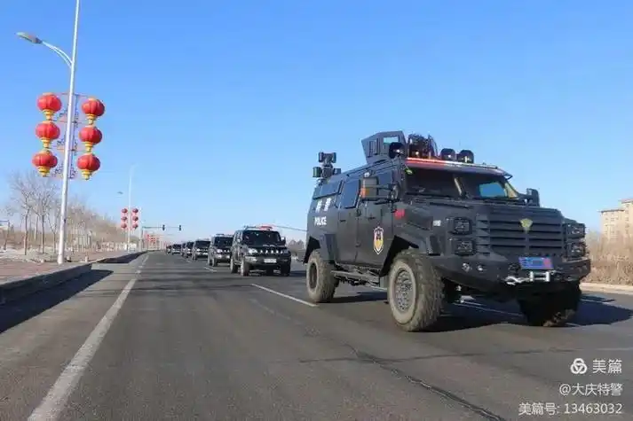 大庆巡特警支队开展春节震慑性武装巡逻拉动演练_澎湃号·政务_澎湃