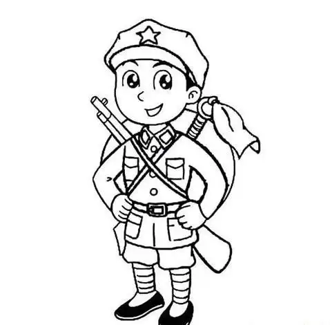 儿童人物简笔画大全_解放军叔叔