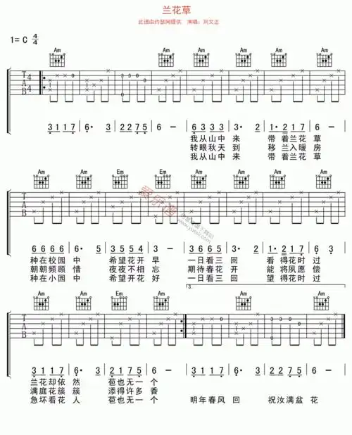 刘文正刘文正兰花草吉他谱