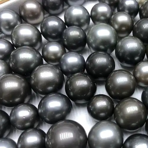 9-10-11-12-13-14mm自然色大溪地黑珍珠近正圆微瑕海水裸珠批发