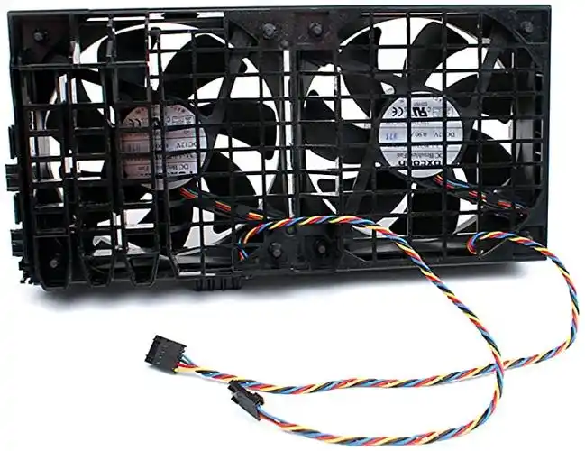 正版戴尔直流 12v 4 线 5 针双散热风扇组件 适用于precision work