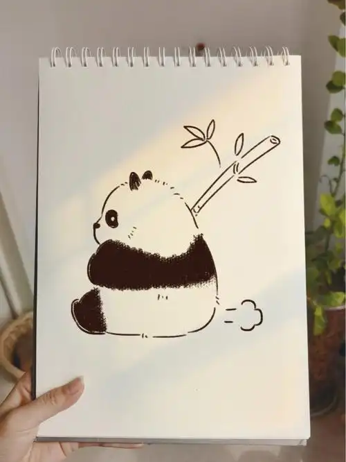 零基础手绘教程熊猫可爱绘画过程图
