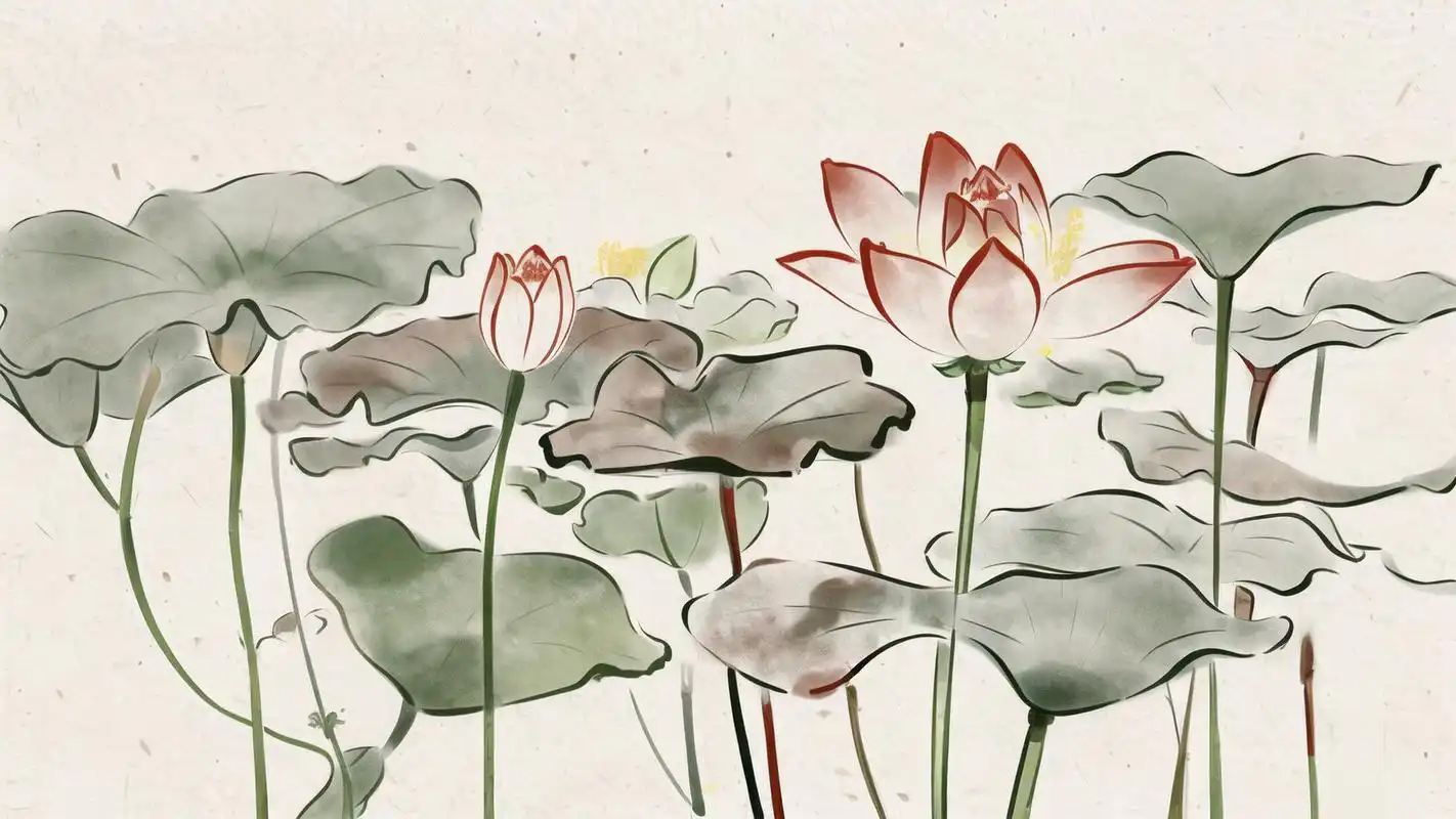 水墨荷花壁纸,美到窒息94